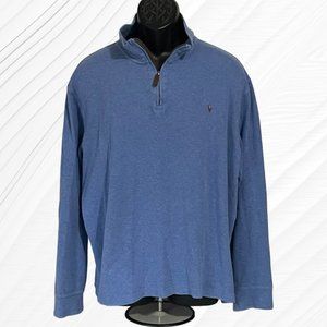Polo by Ralph Lauren 1/4 Zip Pullover Sweater, Solid Blue, (P051223-2)